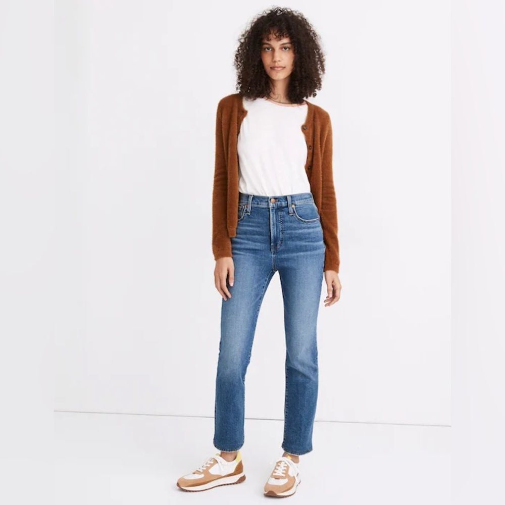 Madewell Slim Demi-Boot Flare Hi-Rise Stretch Raw Hem Jeans   |  Size: 30